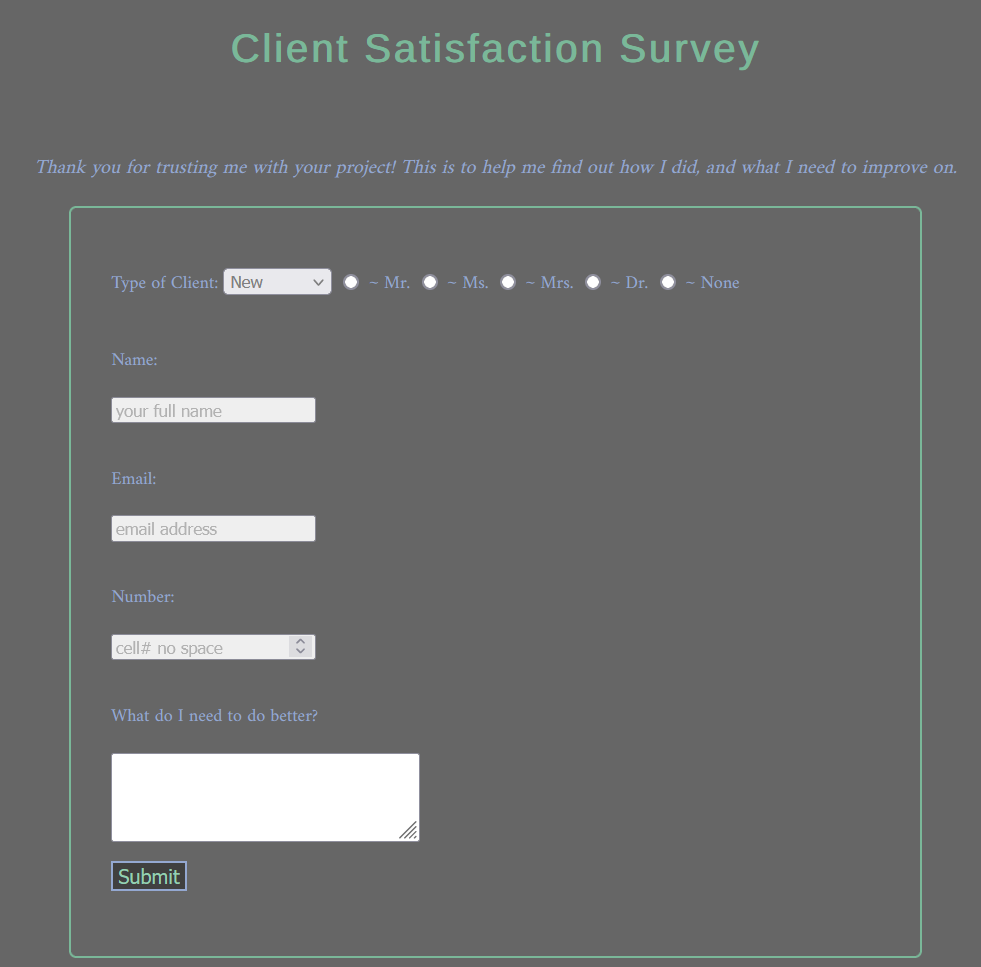 A survey to find out how I did